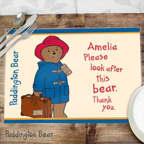 Personalised Paddington Bear Laminated Placemat Extra Image 2